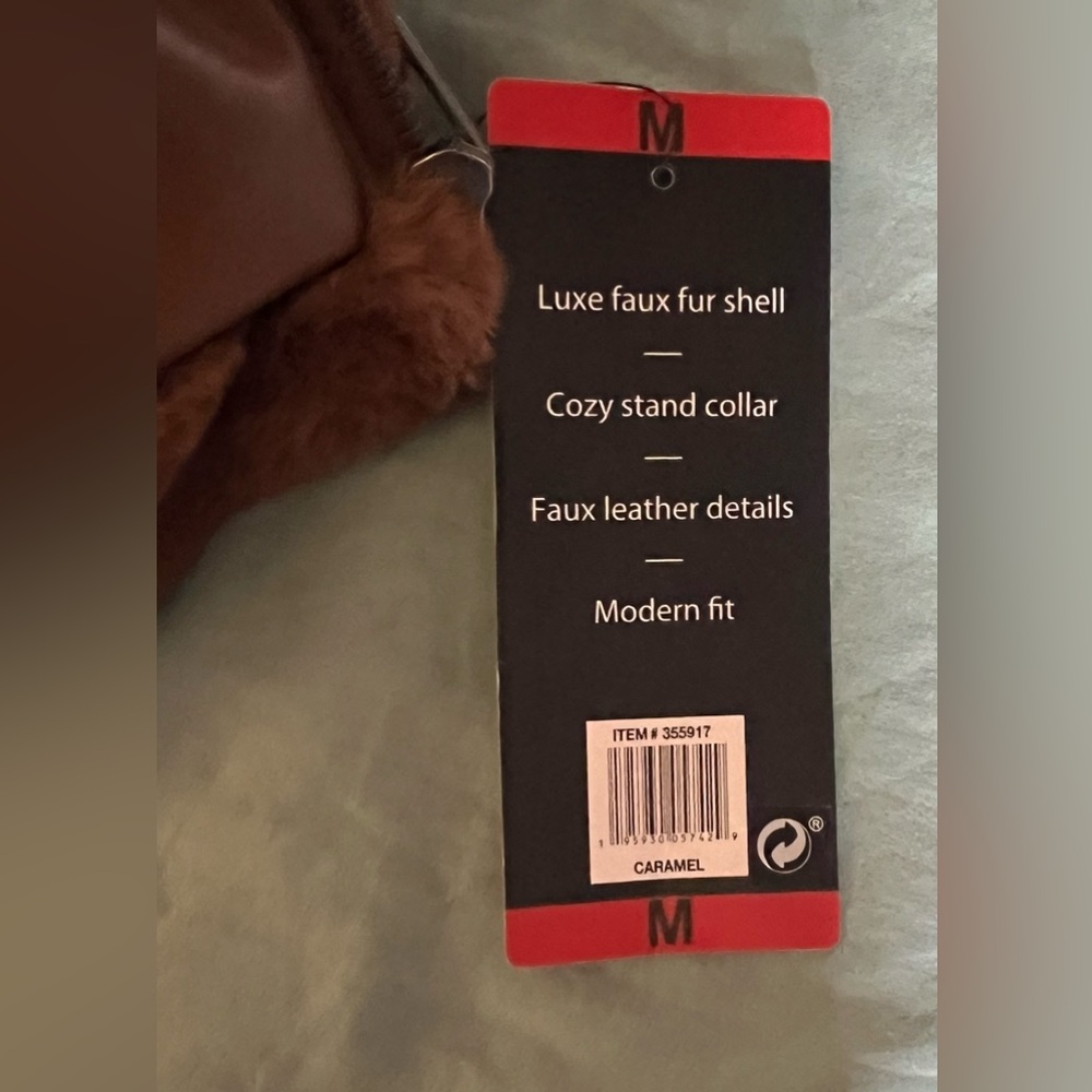 Weatherproof Caramel Brown Faux Fur Bomber Jacket - Picture 9 of 9